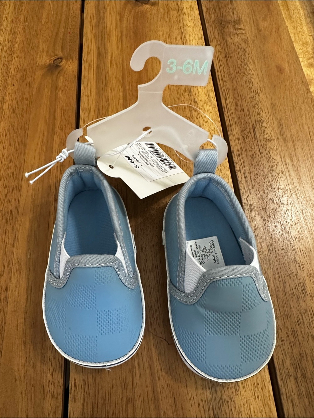 Baby Boys' Checkered Slip-On Boat Shoes Cloud Island size 3-6m